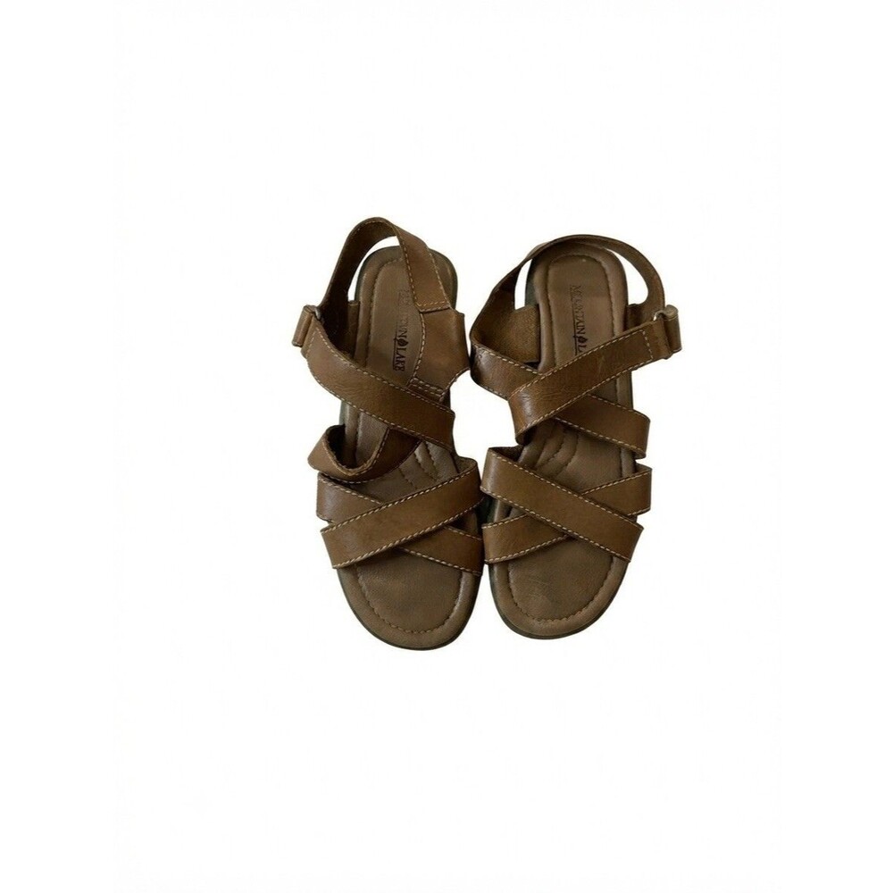 Women's 8 M Mountain Lake Brown Leather Strappy Sandals Gladiator Style Classic